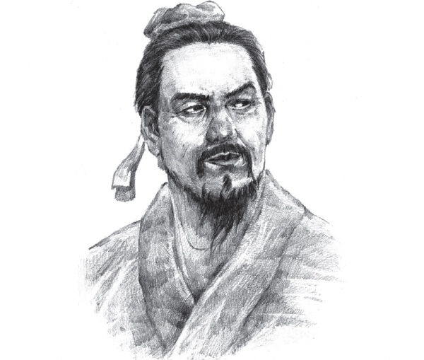 합비자 스케치. 중국 전국시대의 철학자 한비자. 그는 법치주의를 주장하며 법가를 집대성했다.