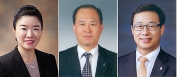 (왼쪽부터) 김은희 금융소비자보호그룹장, 박주용 CIB그룹장, 전병성 디지털그룹장.