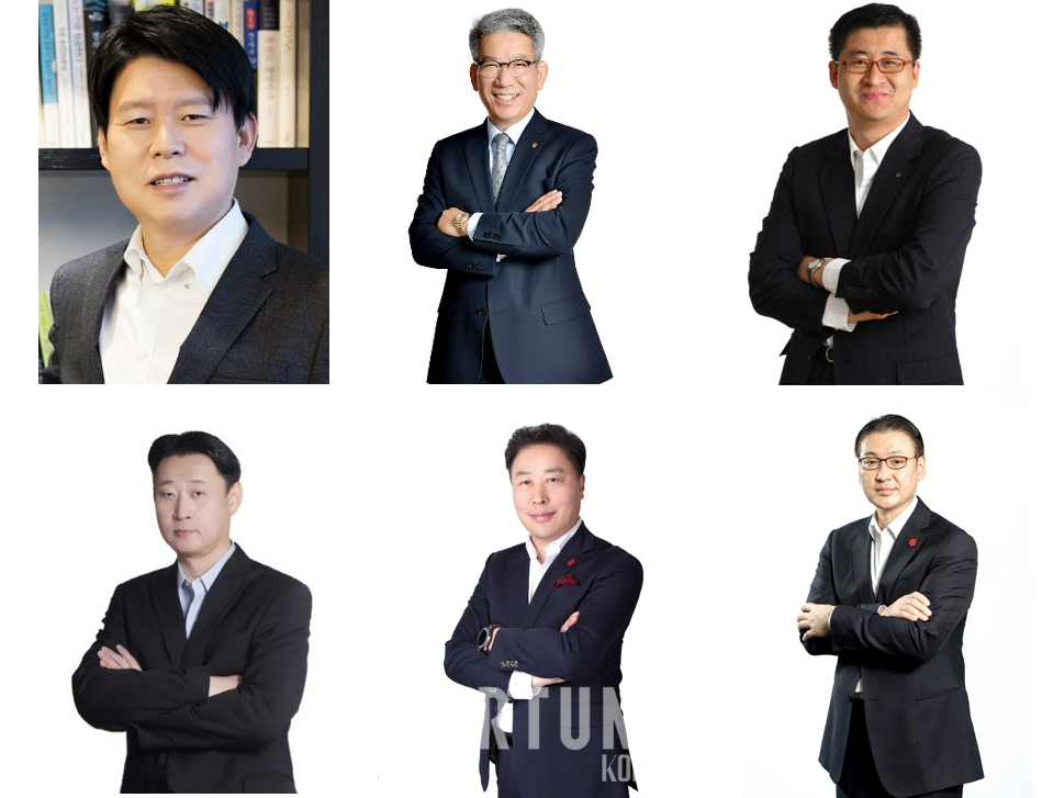 (왼쪽 위부터 시계방향으로) 손영식 슬롯 무료 사이트 대표이사 사장, 허병훈 백화점부문 기획전략본부장 부사장, 김영섭 슬롯 무료 사이트사이먼 대표이사, 형태준 슬롯 무료 사이트아이앤씨 대표이사, 정두영 슬롯 무료 사이트건설 건설부문 대표이사, 손정현 SCK COMPANY 대표이사. [출처=슬롯 무료 사이트그룹] 