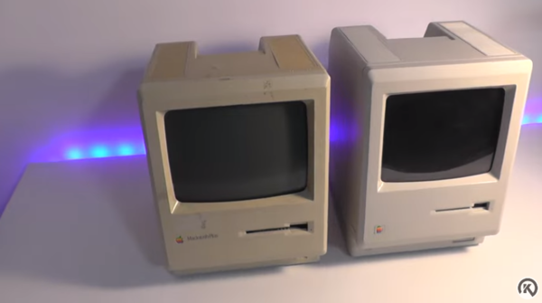 노키가 구매한 구형 매킨토시 컴퓨터(왼쪽)와 3D컴퓨터로 재현한 새 매킨토시 컴퓨터. [자료=케빈노키 유튜브 캡처]