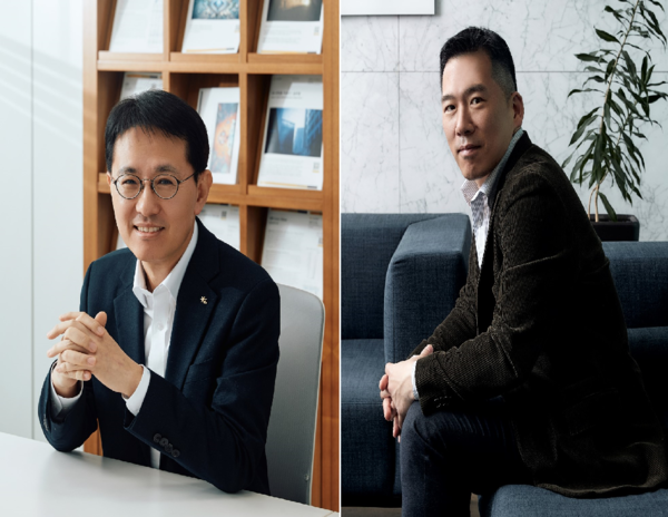 왼쪽부터 유승창 KB증권 전무, 조인직 미래에셋증권 상무. [사진=강태훈]